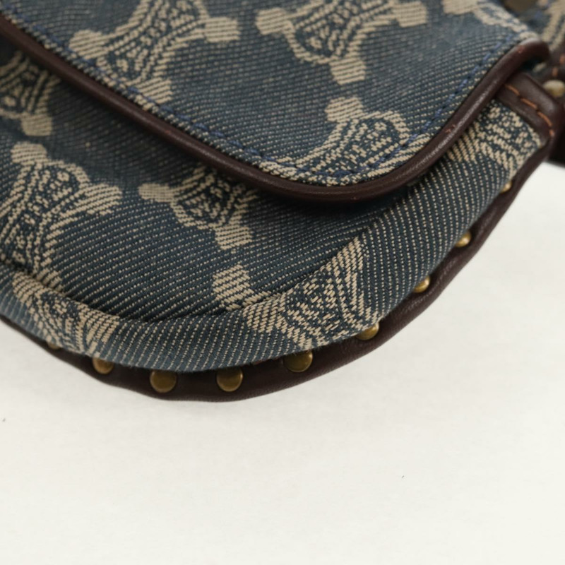 【日本直送】CELINE Paris Macadam帆布腰包 藍色 Auth 158875V-14