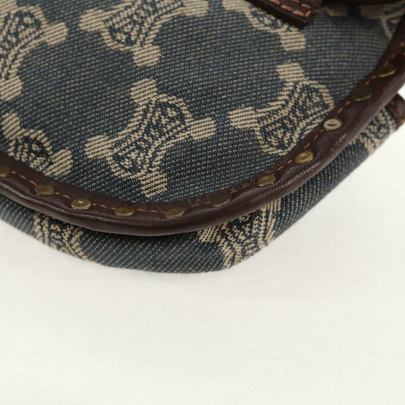 【日本直送】CELINE Paris Macadam帆布腰包 藍色 Auth 158875V-16