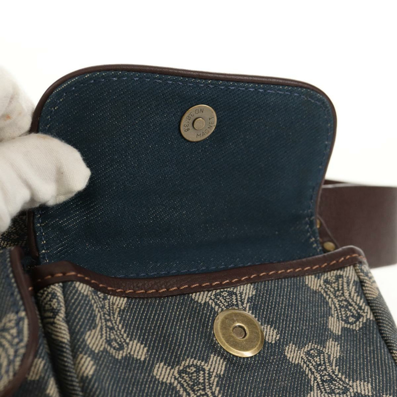 【日本直送】CELINE Paris Macadam帆布腰包 藍色 Auth 158875V-17