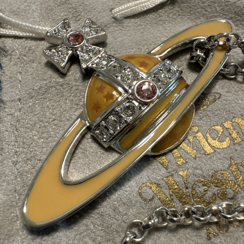 Vivienne Westwood 粉色大土星Logo 項鍊（絕版溢價款）（近全新）-1