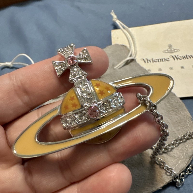 Vivienne Westwood 粉色大土星Logo 項鍊（絕版溢價款）（近全新）-3