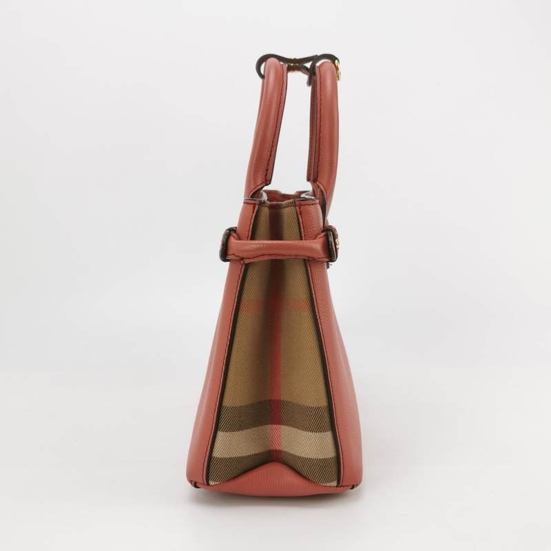 Burberry The Banner班納小號牛皮帆布純色雙搭扣字母logo斜挎包單肩包-3