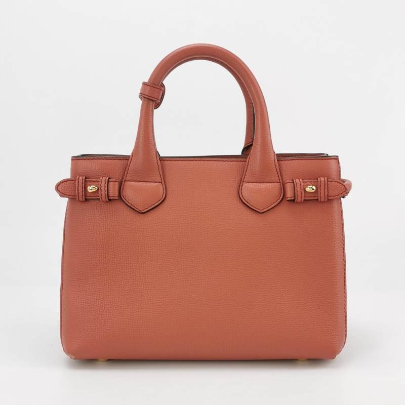 Burberry The Banner班納小號牛皮帆布純色雙搭扣字母logo斜挎包單肩包-4