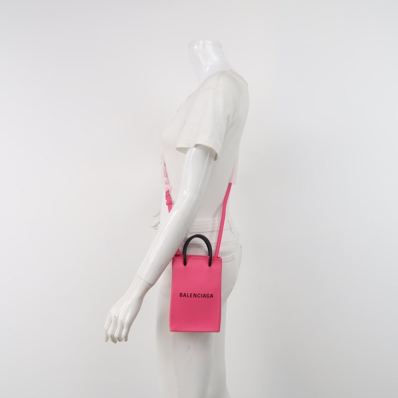 Balenciaga Shopping迷你牛皮拼色Balenciaga品牌標識斜挎包單肩包-1