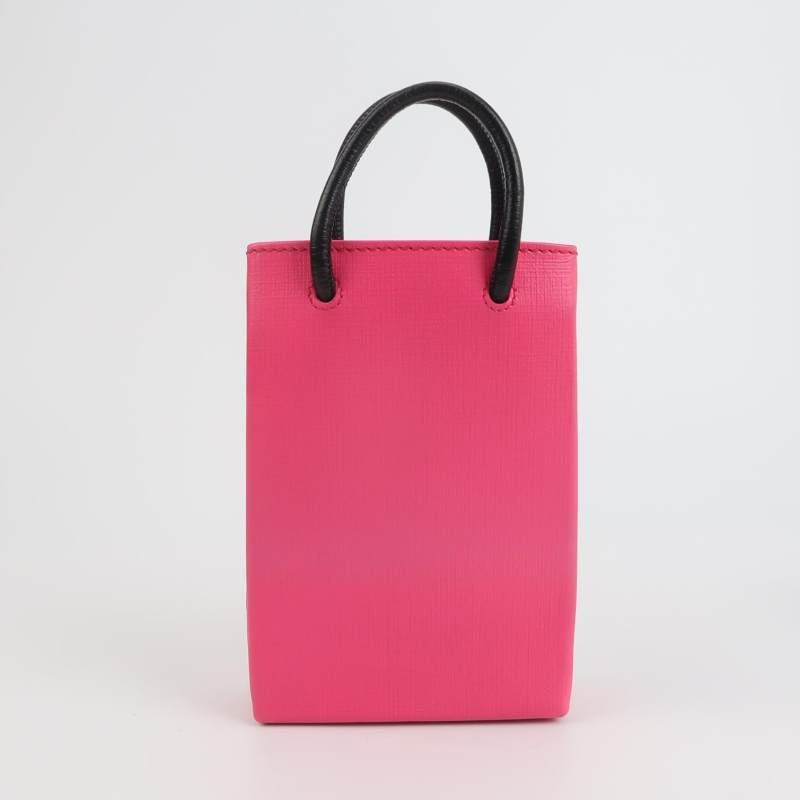 Balenciaga Shopping迷你牛皮拼色Balenciaga品牌標識斜挎包單肩包-4