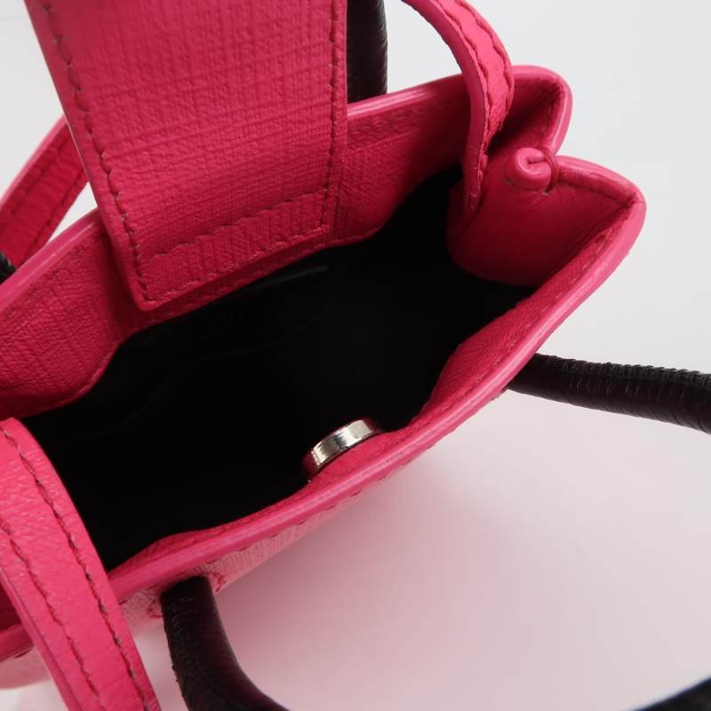 Balenciaga Shopping迷你牛皮拼色Balenciaga品牌標識斜挎包單肩包-6