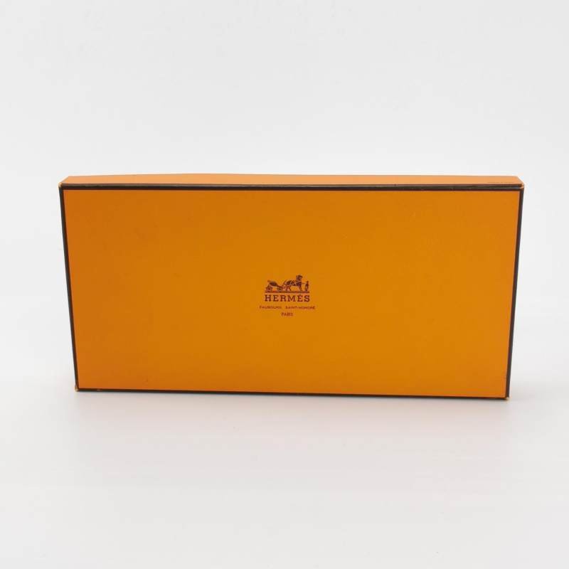 Hermes Azap環繞式拉鏈錢包ChevreMysore山羊皮銀扣93愛馬仕橙框Q刻-7