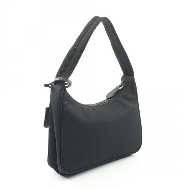 PRADA Re-Edition 2000 迷你手提包/手拿包 1NE515 尼龍黑色 logo 二手 女士-1