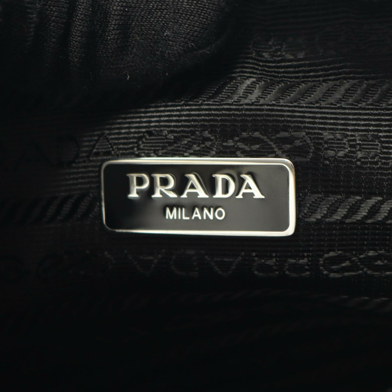 PRADA Re-Edition 2000 迷你手提包/手拿包 1NE515 尼龍黑色 logo 二手 女士-3