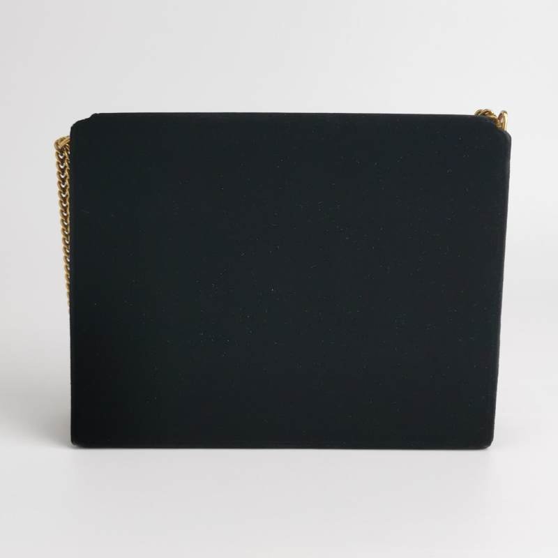 Saint Laurent Cassandra牛皮絨布拼色信封式翻蓋單肩包-4