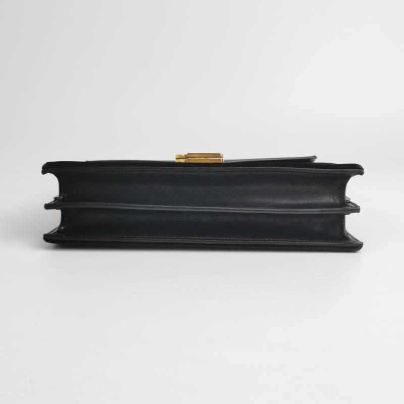 Saint Laurent Cassandra牛皮絨布拼色信封式翻蓋單肩包-5