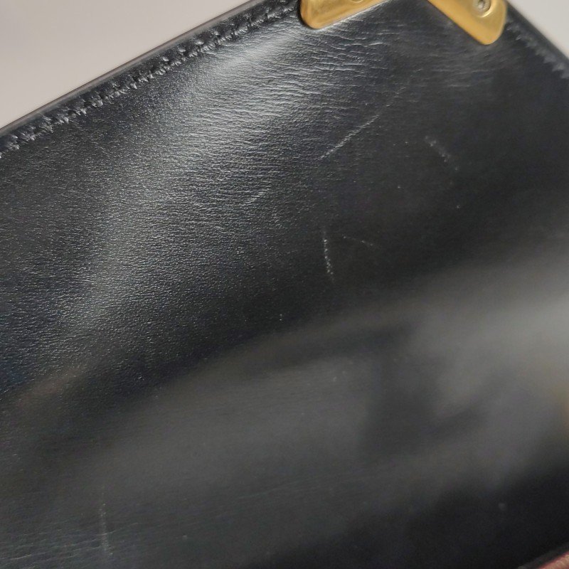 Saint Laurent Cassandra牛皮絨布拼色信封式翻蓋單肩包-8