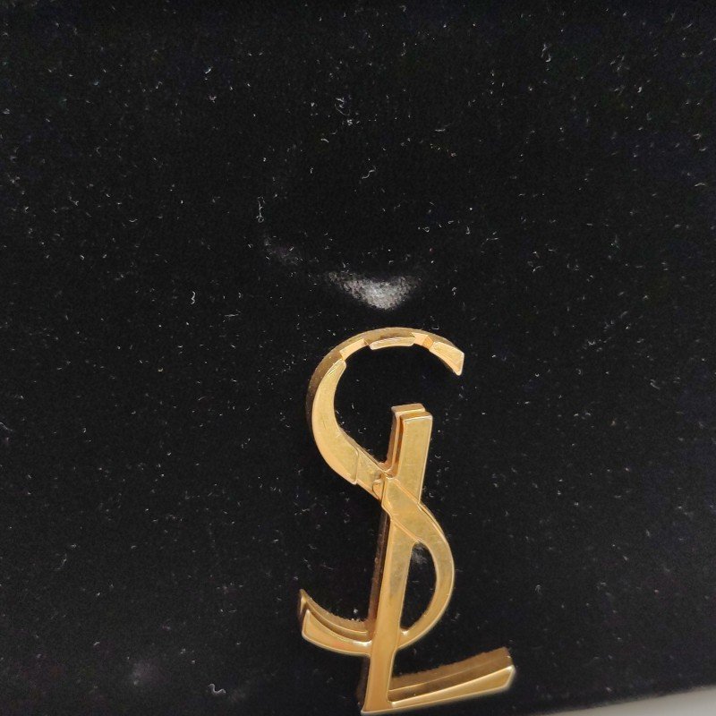 Saint Laurent Cassandra牛皮絨布拼色信封式翻蓋單肩包-11