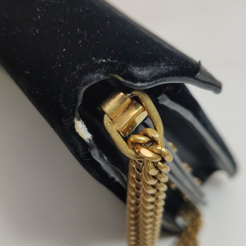 Saint Laurent Cassandra牛皮絨布拼色信封式翻蓋單肩包-18