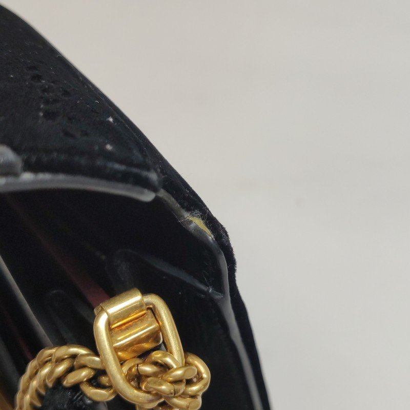 Saint Laurent Cassandra牛皮絨布拼色信封式翻蓋單肩包-21