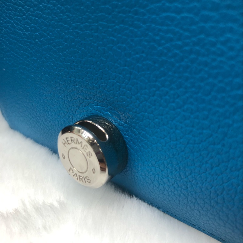 HERMÈS ever colour blue Dogon銀扣銀包 Stamp AXB917-33
