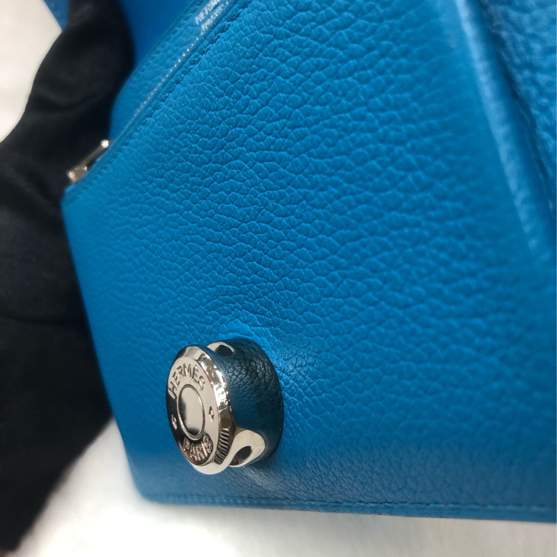 HERMÈS ever colour blue Dogon銀扣銀包 Stamp AXB917-36