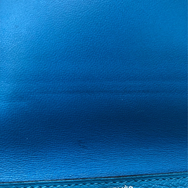 HERMÈS ever colour blue Dogon銀扣銀包 Stamp AXB917-39