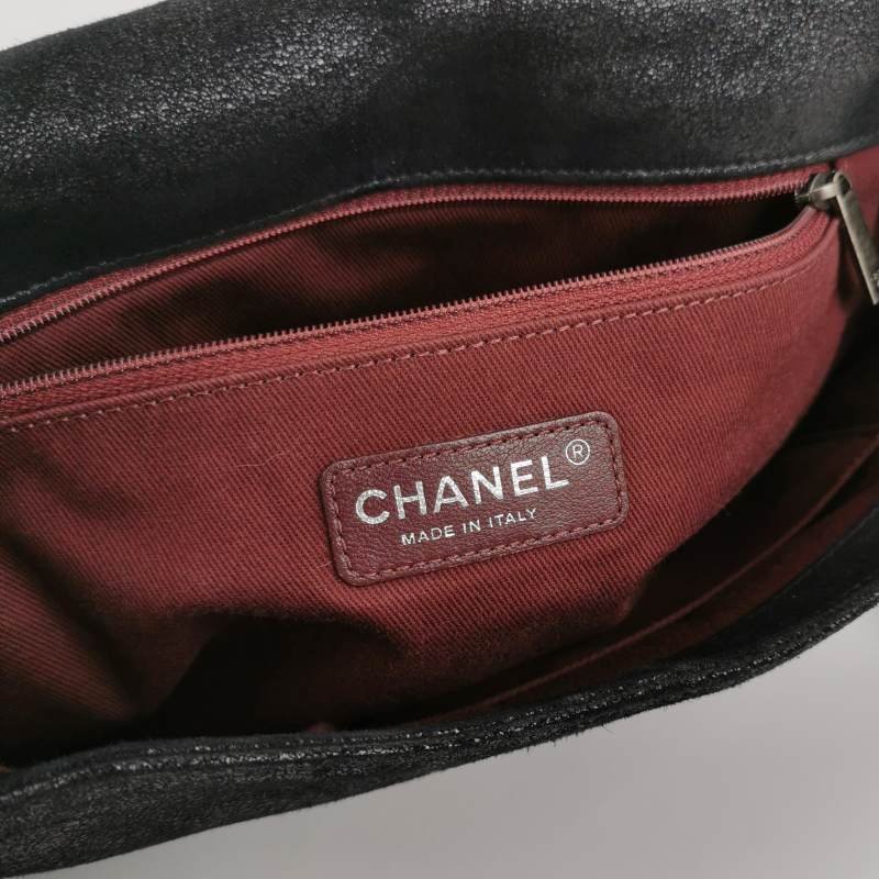 Chanel Leboy季節限定款大號磨砂皮菱格絎縫方形雙C鎖扣斜挎包單肩包-7