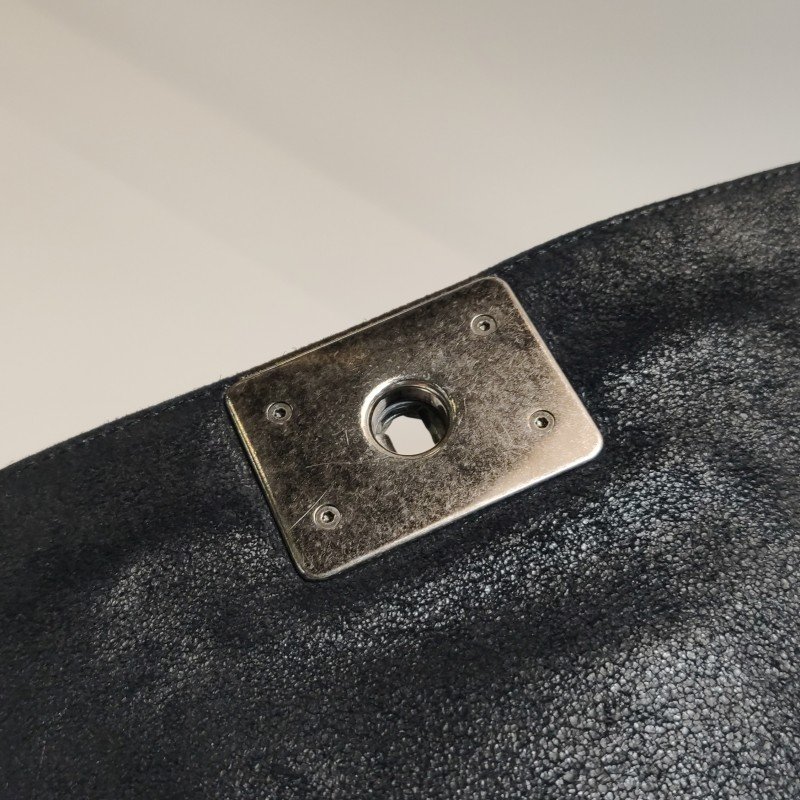 Chanel Leboy季節限定款大號磨砂皮菱格絎縫方形雙C鎖扣斜挎包單肩包-13