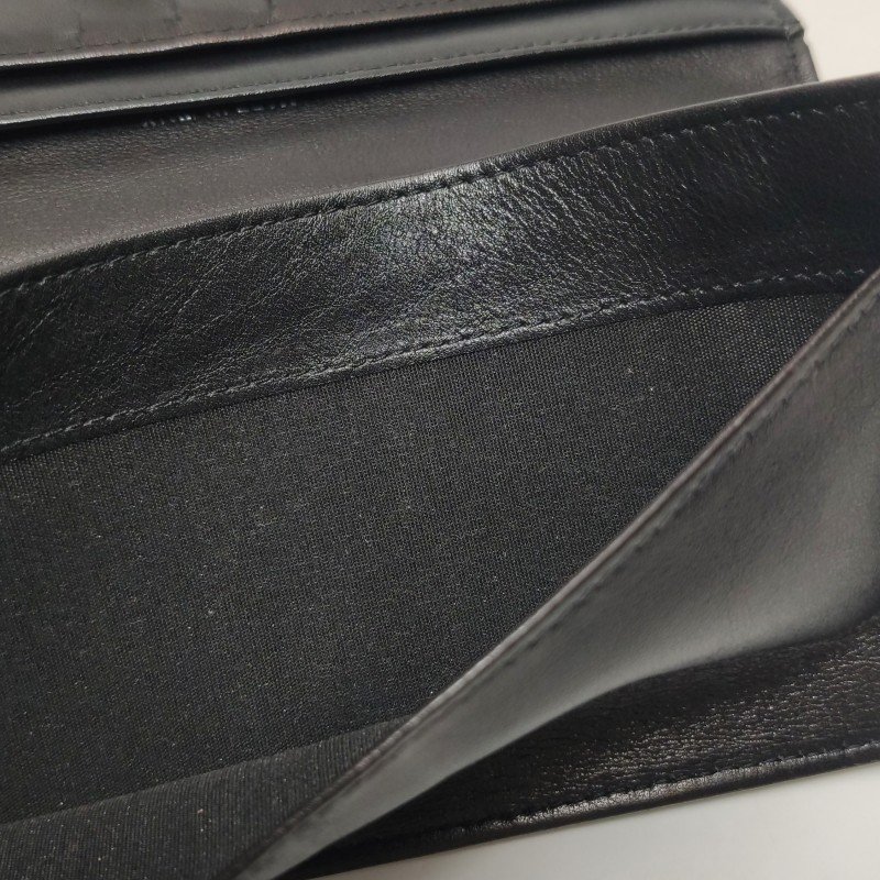 Chanel牛皮純色雙C logo錢包-8