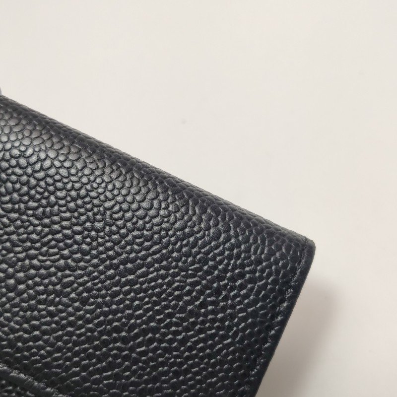 Chanel牛皮純色雙C logo錢包-15