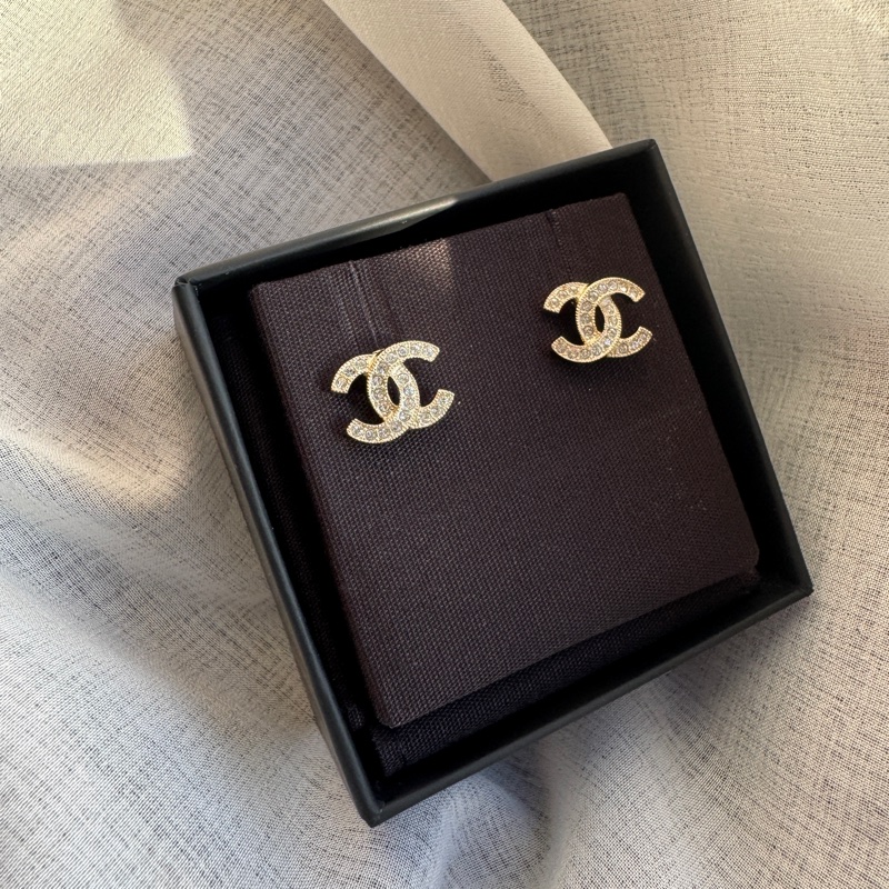 Chanel 香奈兒 經典雙c耳環 亮鑽雙c耳環-2