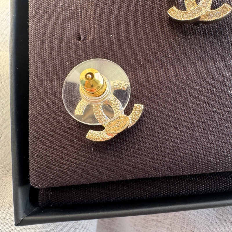 Chanel 香奈兒 經典雙c耳環 亮鑽雙c耳環-4