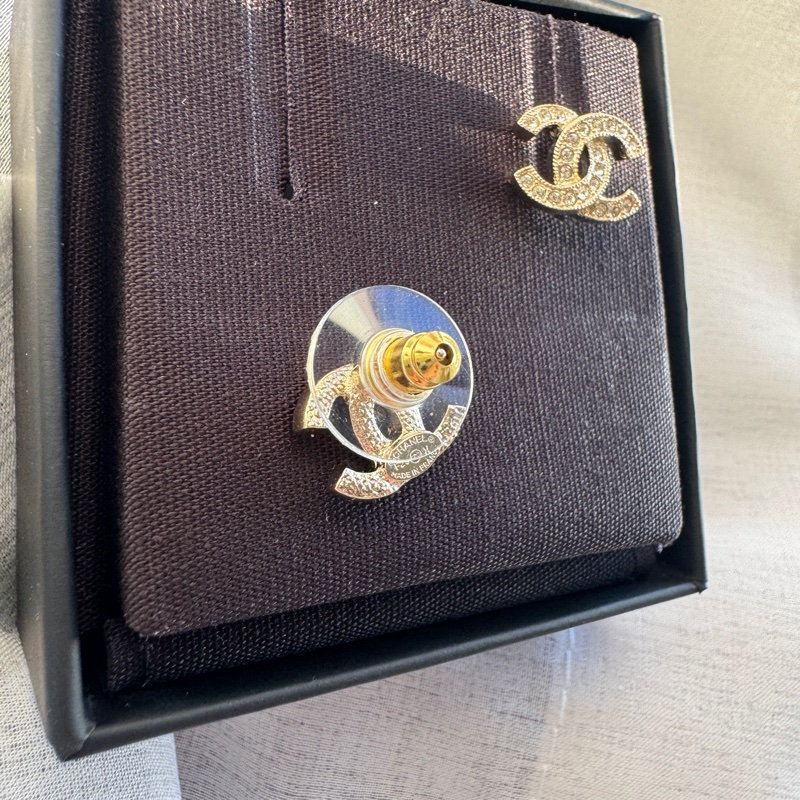 Chanel 香奈兒 經典雙c耳環 亮鑽雙c耳環-5