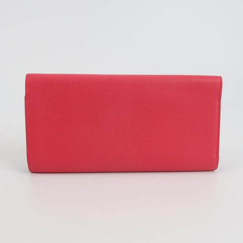 Hermes Passant帆布子母包錢包Epsom牛皮銀扣I6極致粉C刻-4