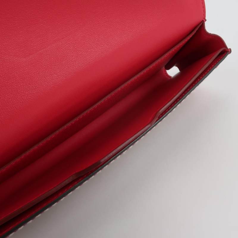 Hermes Passant帆布子母包錢包Epsom牛皮銀扣I6極致粉C刻-6