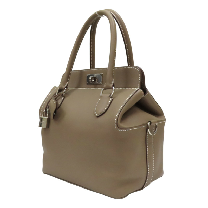 大象灰 Evercolor牛皮 Toolbox 20 兩用包 T刻 銀釦【HERMES 愛馬仕】-2