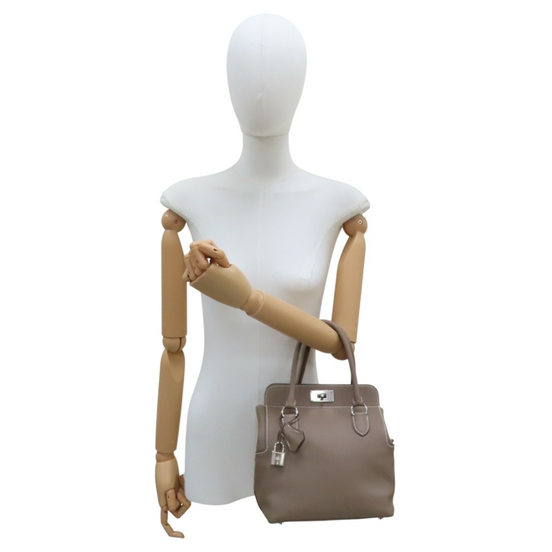 大象灰 Evercolor牛皮 Toolbox 20 兩用包 T刻 銀釦【HERMES 愛馬仕】-8