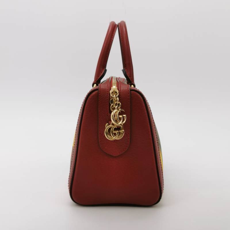 Gucci Ophidia牛皮老花花卉昆蟲圖案條紋雙G斜挎包單肩包-2