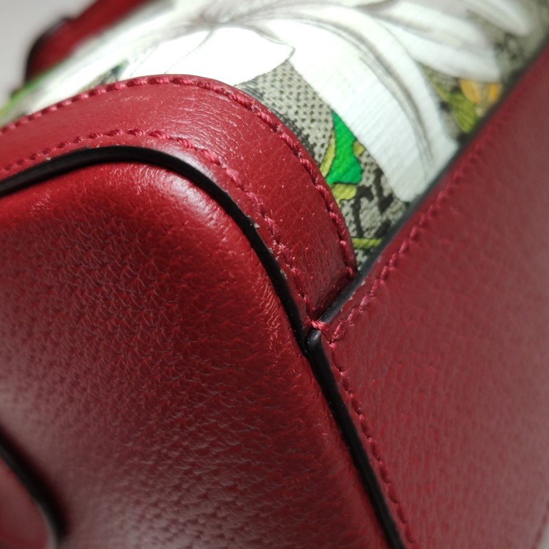 Gucci Ophidia牛皮老花花卉昆蟲圖案條紋雙G斜挎包單肩包-16