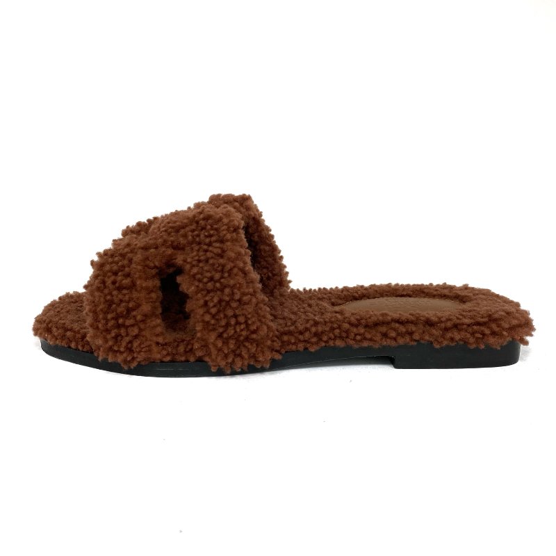 ☆ Hermes 愛馬仕 Brown Fluffy Oasis Sandals #35.5 啡色毛毛涼鞋35.5碼 - 257015180-5