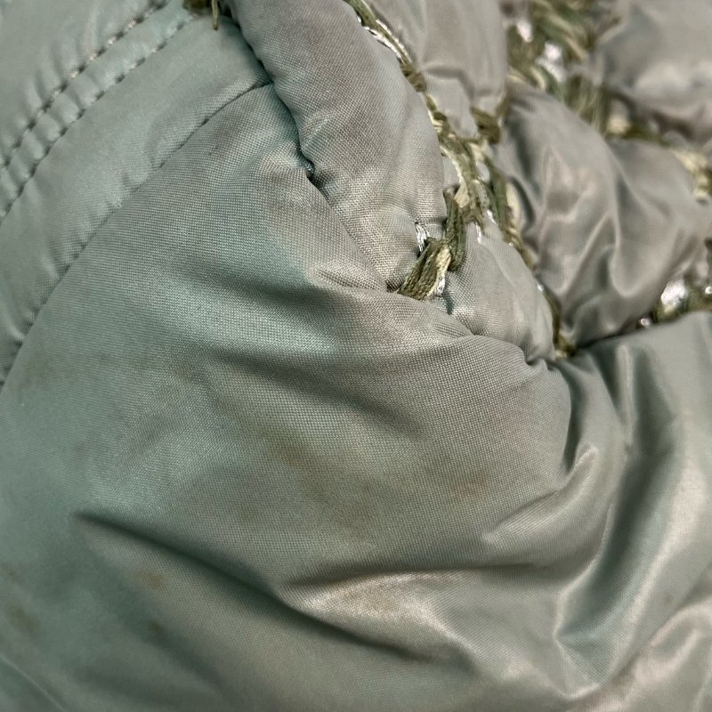 △ Chanel 香奈兒 Grey Nylon Silver Tone Metal Bubble Single Flap Chain Shoulder Bag No.14 灰色尼龍銀色金屬鎖鏈肩背袋No.14 - 257020656-9