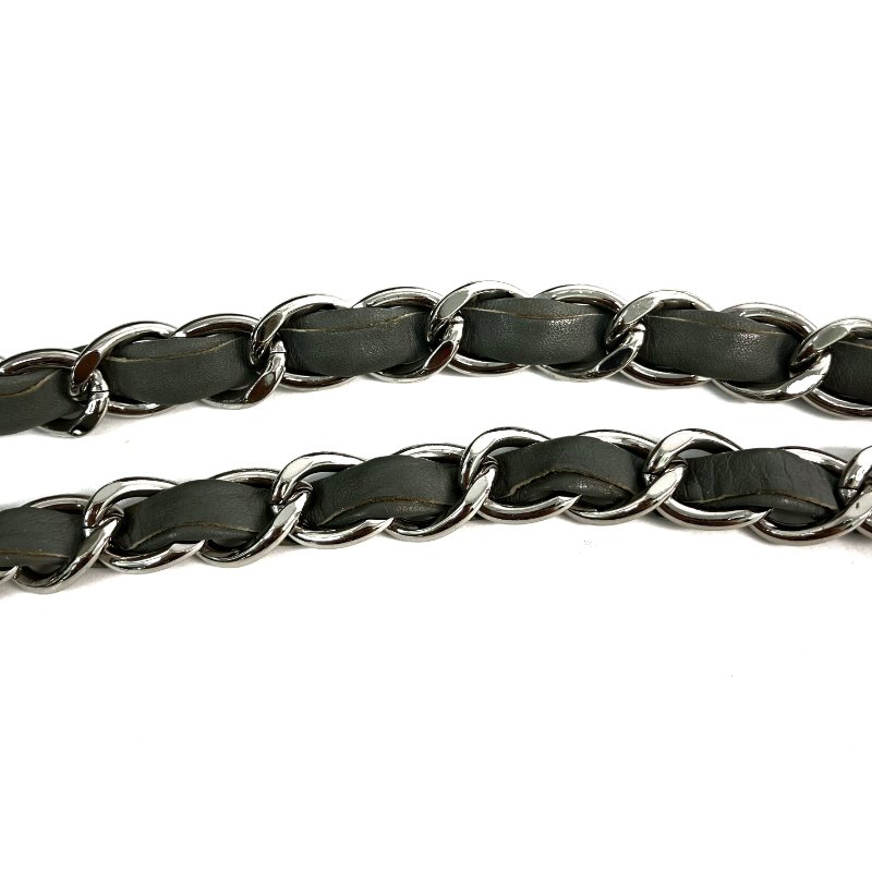 △ Chanel 香奈兒 Grey Nylon Silver Tone Metal Bubble Single Flap Chain Shoulder Bag No.14 灰色尼龍銀色金屬鎖鏈肩背袋No.14 - 257020656-18