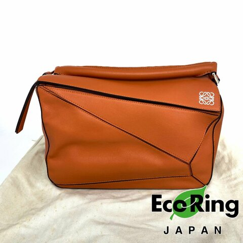 △ Loewe 羅意威 Orange Calfskin Puzzle 2 Way Bag #M 橙色小牛皮兩用袋 - 257023480