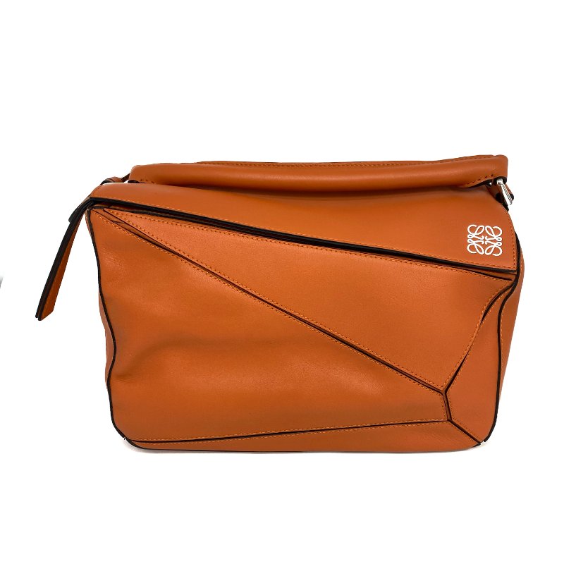△ Loewe 羅意威 Orange Calfskin Puzzle 2 Way Bag #M 橙色小牛皮兩用袋 - 257023480-1