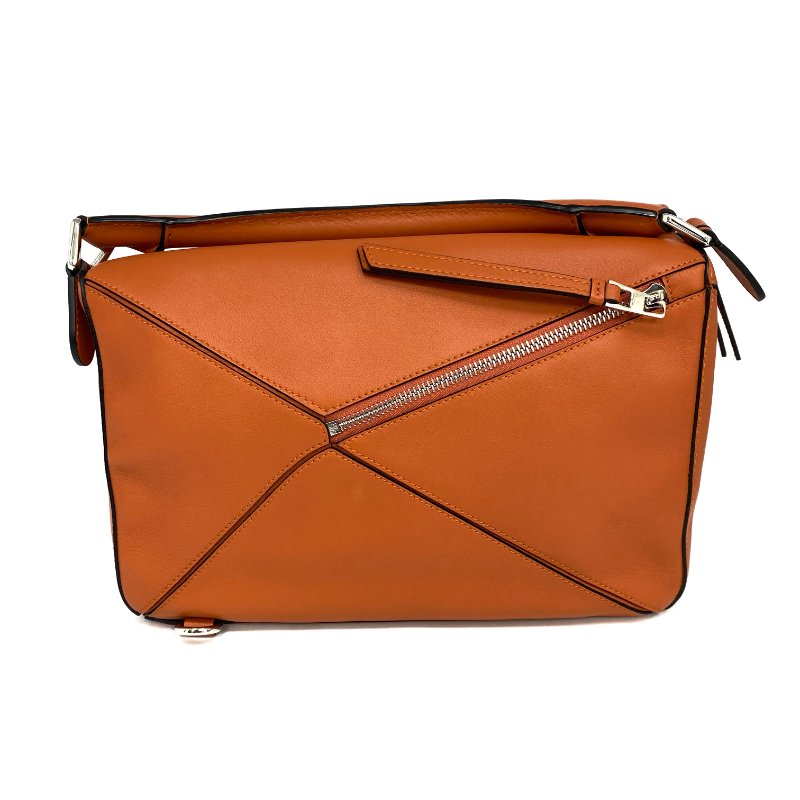△ Loewe 羅意威 Orange Calfskin Puzzle 2 Way Bag #M 橙色小牛皮兩用袋 - 257023480-2