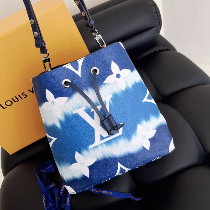 【近新閒置品】路易威登LV NeoNoe 夏日扎染系列藍白漸變水桶包 束口單肩包-2