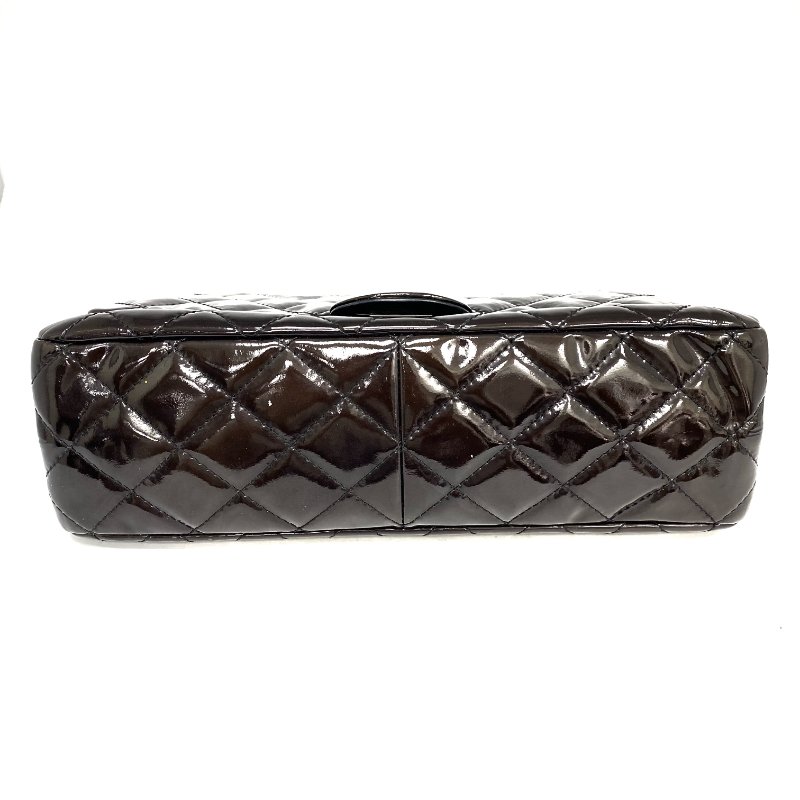 △ Chanel 香奈兒 2.55 Maxi Black Enamel Ruthenium-Finish Metal Chain Shoulder Bag No.14 2.55黑色漆皮鍍釕金屬鎖鏈肩背袋No.14 - 257023146-5