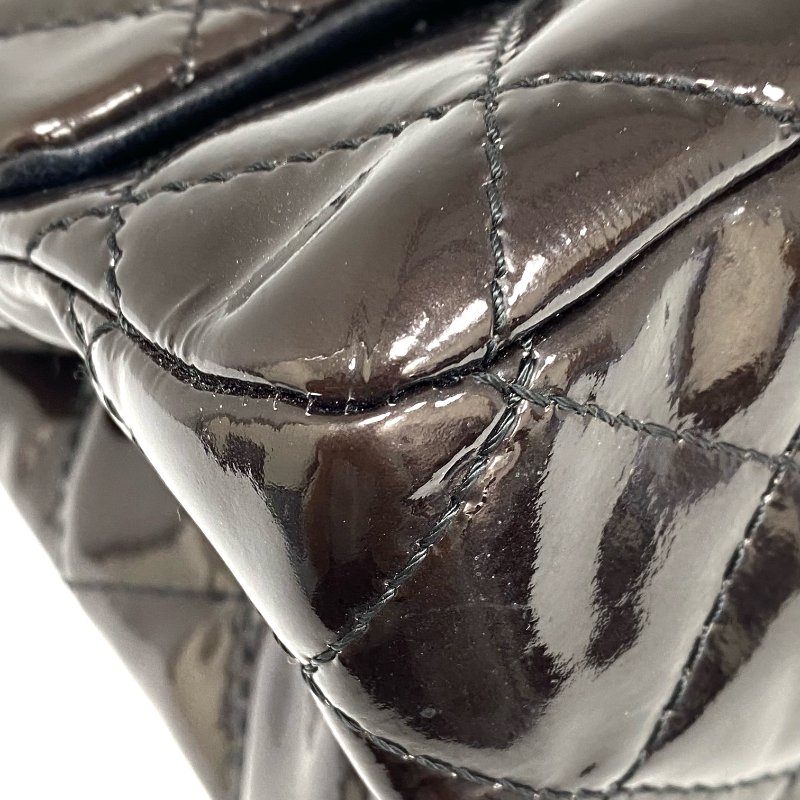 △ Chanel 香奈兒 2.55 Maxi Black Enamel Ruthenium-Finish Metal Chain Shoulder Bag No.14 2.55黑色漆皮鍍釕金屬鎖鏈肩背袋No.14 - 257023146-6