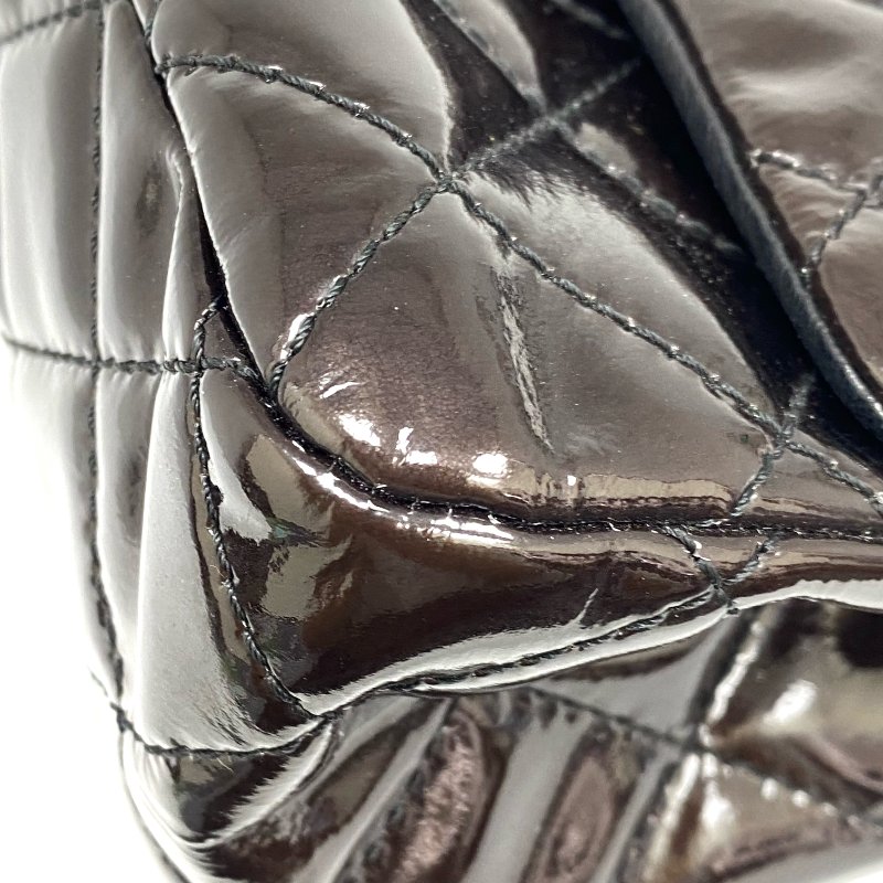 △ Chanel 香奈兒 2.55 Maxi Black Enamel Ruthenium-Finish Metal Chain Shoulder Bag No.14 2.55黑色漆皮鍍釕金屬鎖鏈肩背袋No.14 - 257023146-7