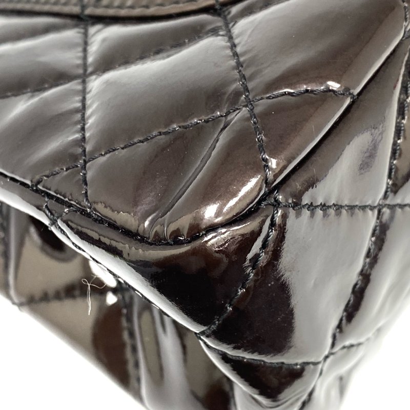 △ Chanel 香奈兒 2.55 Maxi Black Enamel Ruthenium-Finish Metal Chain Shoulder Bag No.14 2.55黑色漆皮鍍釕金屬鎖鏈肩背袋No.14 - 257023146-8