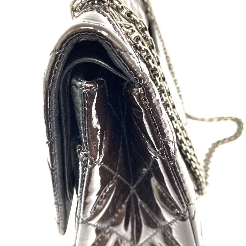 △ Chanel 香奈兒 2.55 Maxi Black Enamel Ruthenium-Finish Metal Chain Shoulder Bag No.14 2.55黑色漆皮鍍釕金屬鎖鏈肩背袋No.14 - 257023146-22