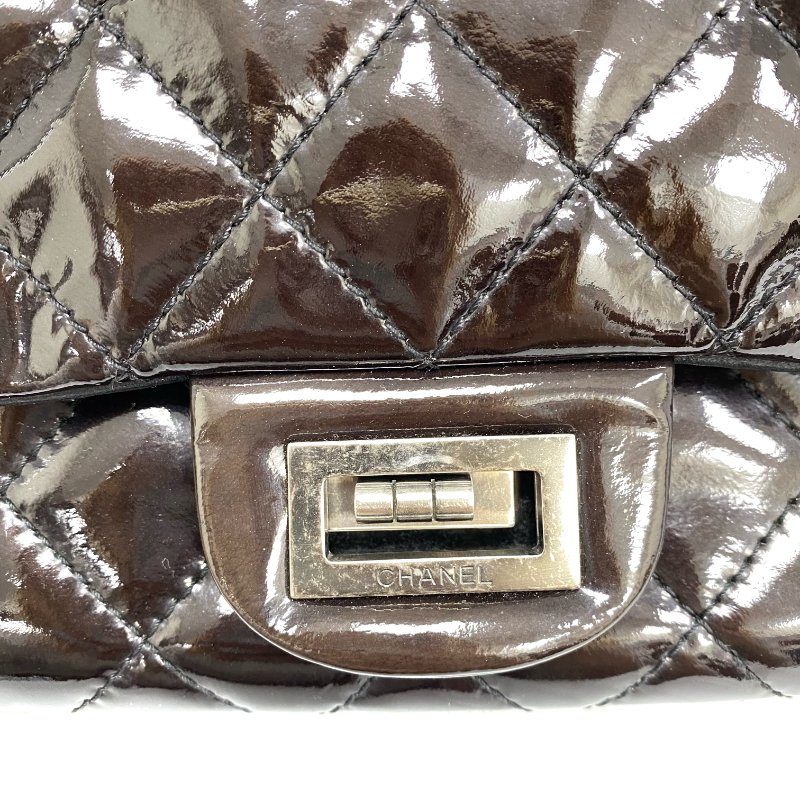 △ Chanel 香奈兒 2.55 Maxi Black Enamel Ruthenium-Finish Metal Chain Shoulder Bag No.14 2.55黑色漆皮鍍釕金屬鎖鏈肩背袋No.14 - 257023146-23