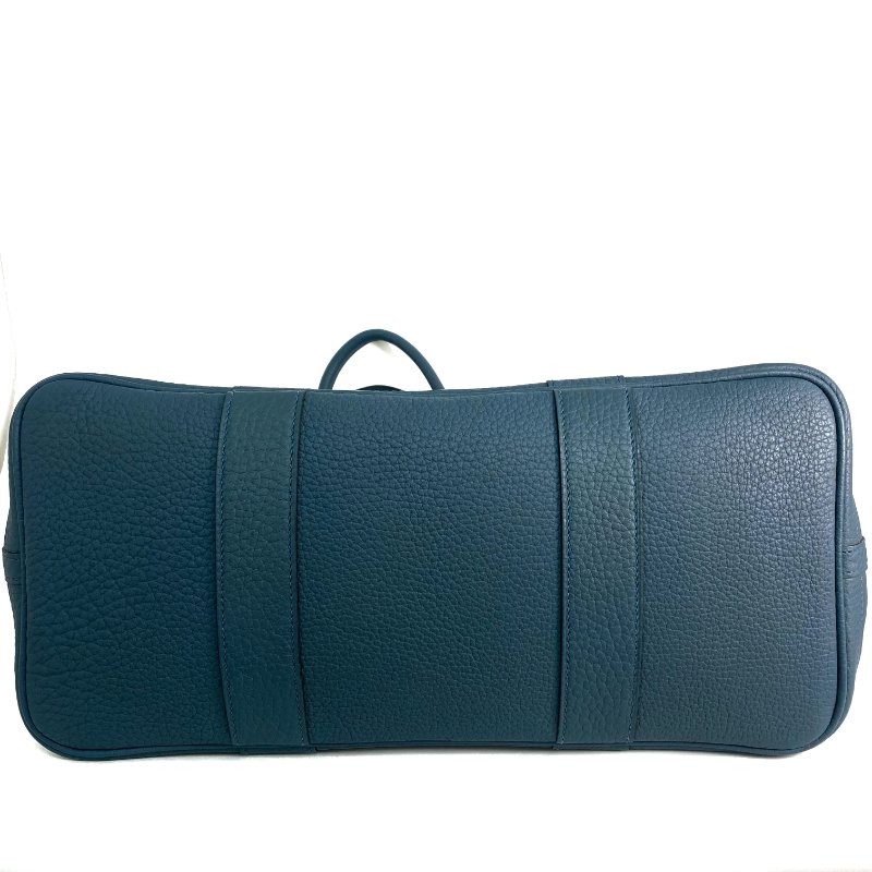 △ Hermes 愛馬仕 Grey Blue Negonda Calfskin Palladium Plated Metal Garden Party 36 Tote Bag Stamp [P] 灰藍色壓紋小牛皮鍍鈀金屬托特袋[P]刻 - 257023820-4