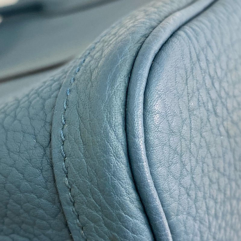 △ Hermes 愛馬仕 Grey Blue Negonda Calfskin Palladium Plated Metal Garden Party 36 Tote Bag Stamp [P] 灰藍色壓紋小牛皮鍍鈀金屬托特袋[P]刻 - 257023820-5